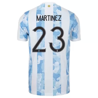 Női Argentin labdarúgó-válogatott Emiliano Martinez #23 Hazai Kék fehér 2021 Mez Póló Ing