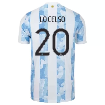 Női Argentin labdarúgó-válogatott Giovani Lo Celso #20 Hazai Kék fehér 2021 Mez Póló Ing
