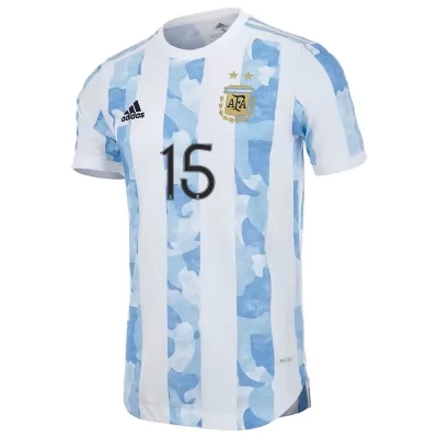Gyermek Argentin Labdarúgó-válogatott Nicolas Gonzalez #15 Hazai Kék Fehér 2021 Mez Póló Ing
