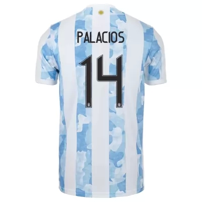 Női Argentin labdarúgó-válogatott Exequiel Palacios #14 Hazai Kék fehér 2021 Mez Póló Ing
