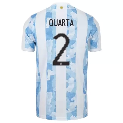 Gyermek Argentin labdarúgó-válogatott Lucas Martinez Quarta #2 Hazai Kék fehér 2021 Mez Póló Ing