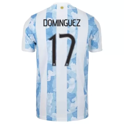 Női Argentin labdarúgó-válogatott Nicolas Dominguez #17 Hazai Kék fehér 2021 Mez Póló Ing