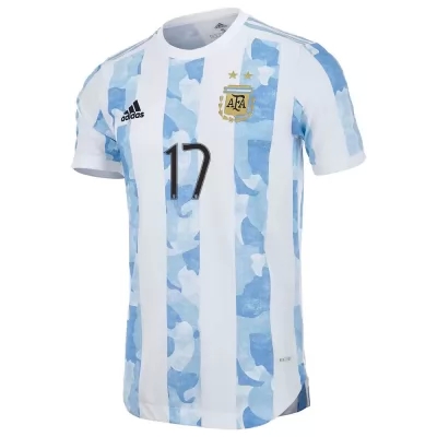 Gyermek Argentin labdarúgó-válogatott Nicolas Dominguez #17 Hazai Kék fehér 2021 Mez Póló Ing