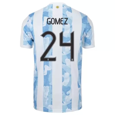 Gyermek Argentin labdarúgó-válogatott Papu Gomez #24 Hazai Kék fehér 2021 Mez Póló Ing