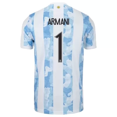 Gyermek Argentin Labdarúgó-válogatott Franco Armani #1 Hazai Kék Fehér 2021 Mez Póló Ing