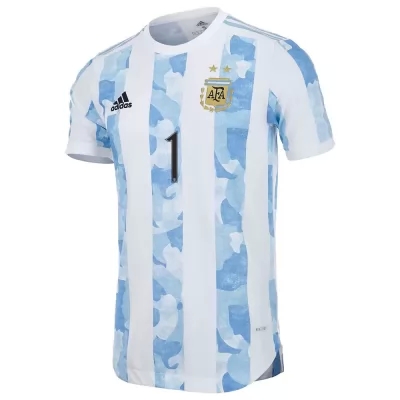 Női Argentin labdarúgó-válogatott Franco Armani #1 Hazai Kék fehér 2021 Mez Póló Ing