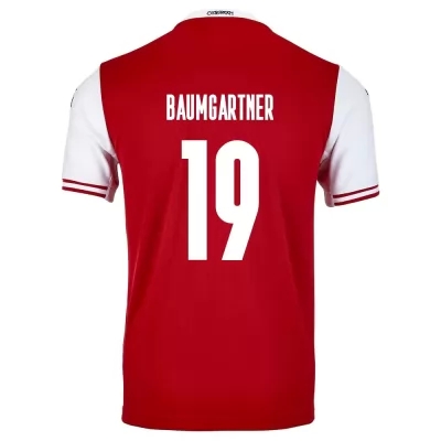 Férfi Osztrák labdarúgó-válogatott Christoph Baumgartner #19 Hazai Piros 2021 Mez Póló Ing