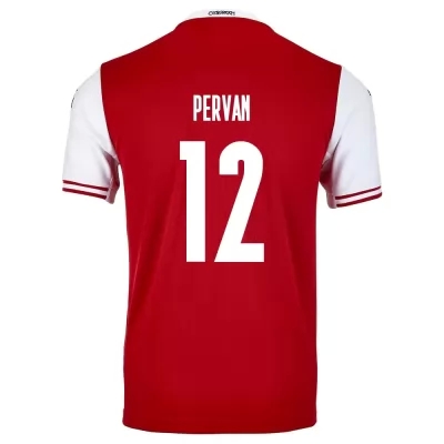 Gyermek Osztrák labdarúgó-válogatott Pavao Pervan #12 Hazai Piros 2021 Mez Póló Ing