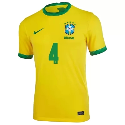 Női Brazil labdarúgó-válogatott Marquinhos #4 Hazai Sárga 2021 Mez Póló Ing