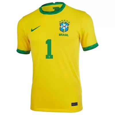 Női Brazil labdarúgó-válogatott Alisson #1 Hazai Sárga 2021 Mez Póló Ing