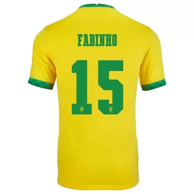 Férfi Brazil labdarúgó-válogatott Fabinho #15 Hazai Sárga 2021 Mez Póló Ing