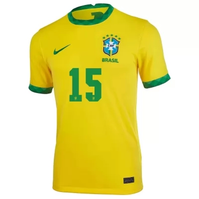 Férfi Brazil Labdarúgó-válogatott Fabinho #15 Hazai Sárga 2021 Mez Póló Ing