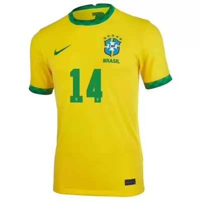 Női Brazil labdarúgó-válogatott Eder Militao #14 Hazai Sárga 2021 Mez Póló Ing