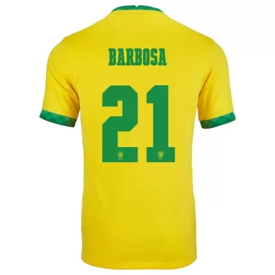 Gyermek Brazil labdarúgó-válogatott Gabriel Barbosa #21 Hazai Sárga 2021 Mez Póló Ing