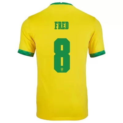 Női Brazil labdarúgó-válogatott Fred #8 Hazai Sárga 2021 Mez Póló Ing
