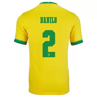 Női Brazil labdarúgó-válogatott Danilo #2 Hazai Sárga 2021 Mez Póló Ing