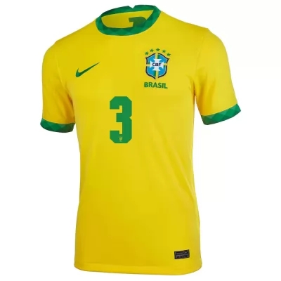 Női Brazil labdarúgó-válogatott Thiago Silva #3 Hazai Sárga 2021 Mez Póló Ing