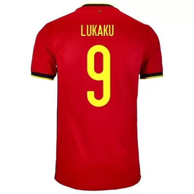 Női Belga labdarúgó-válogatott Romelu Lukaku #9 Hazai Piros 2021 Mez Póló Ing