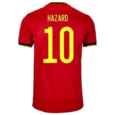 Gyermek Belga Labdarúgó-válogatott Eden Hazard #10 Hazai Piros 2021 Mez Póló Ing