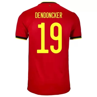 Gyermek Belga labdarúgó-válogatott Leander Dendoncker #19 Hazai Piros 2021 Mez Póló Ing