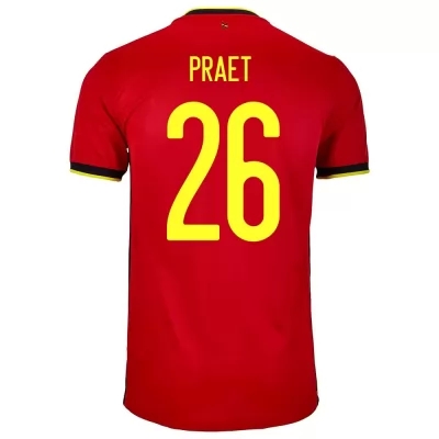 Gyermek Belga labdarúgó-válogatott Dennis Praet #26 Hazai Piros 2021 Mez Póló Ing