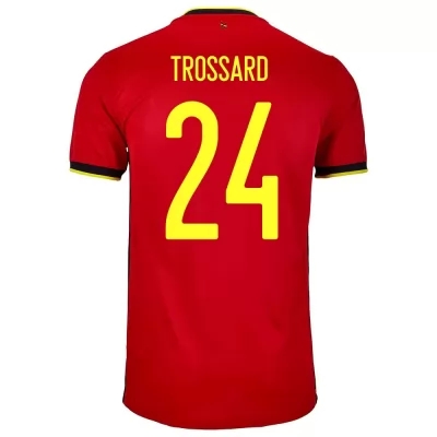 Női Belga labdarúgó-válogatott Leandro Trossard #24 Hazai Piros 2021 Mez Póló Ing
