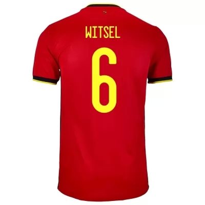 Női Belga labdarúgó-válogatott Axel Witsel #6 Hazai Piros 2021 Mez Póló Ing