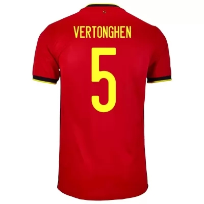 Női Belga labdarúgó-válogatott Jan Vertonghen #5 Hazai Piros 2021 Mez Póló Ing