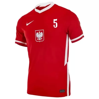 Női Lengyel labdarúgó-válogatott Jan Bednarek #5 Hazai Piros 2021 Mez Póló Ing