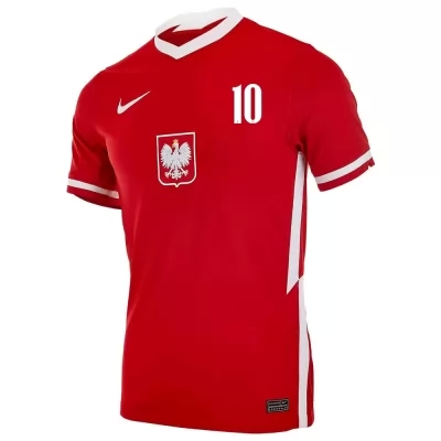 Gyermek Lengyel labdarúgó-válogatott Grzegorz Krychowiak #10 Hazai Piros 2021 Mez Póló Ing