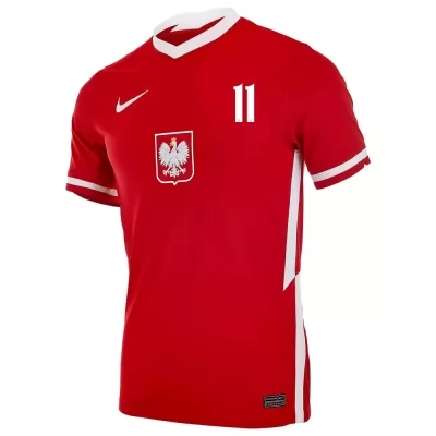 Női Lengyel labdarúgó-válogatott Karol Swiderski #11 Hazai Piros 2021 Mez Póló Ing