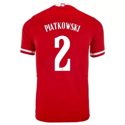 Gyermek Lengyel labdarúgó-válogatott Kamil Piatkowski #2 Hazai Piros 2021 Mez Póló Ing
