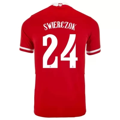 Női Lengyel labdarúgó-válogatott Jakub Swierczok #24 Hazai Piros 2021 Mez Póló Ing