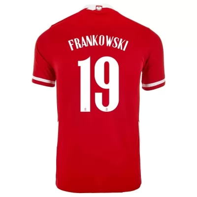 Női Lengyel labdarúgó-válogatott Przemyslaw Frankowski #19 Hazai Piros 2021 Mez Póló Ing