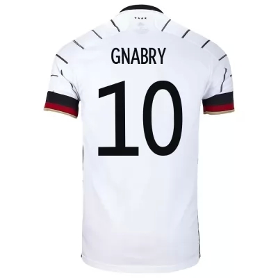 Női Német labdarúgó-válogatott Serge Gnabry #10 Hazai Fehér 2021 Mez Póló Ing