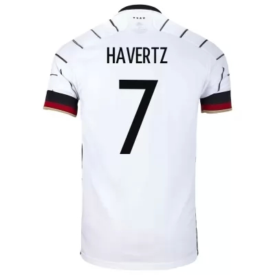 Férfi Német labdarúgó-válogatott Kai Havertz #7 Hazai Fehér 2021 Mez Póló Ing