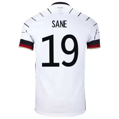 Férfi Német labdarúgó-válogatott Leroy Sane #19 Hazai Fehér 2021 Mez Póló Ing