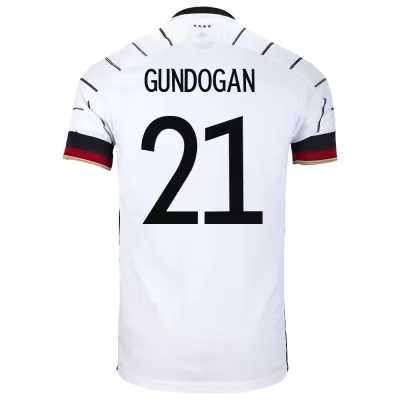 Női Német labdarúgó-válogatott Ilkay Gundogan #21 Hazai Fehér 2021 Mez Póló Ing