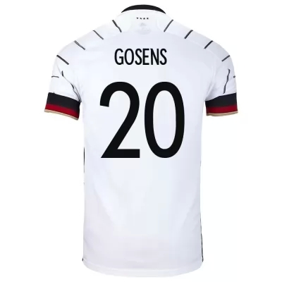 Férfi Német labdarúgó-válogatott Robin Gosens #20 Hazai Fehér 2021 Mez Póló Ing