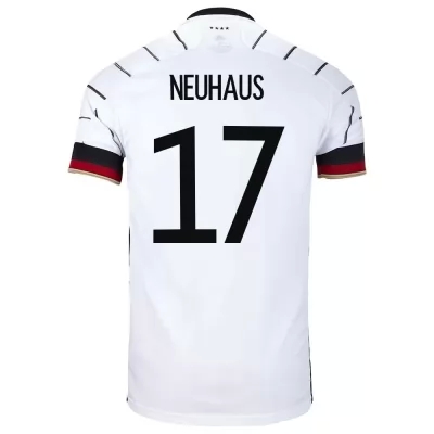 Női Német labdarúgó-válogatott Florian Neuhaus #17 Hazai Fehér 2021 Mez Póló Ing