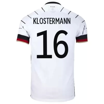 Női Német labdarúgó-válogatott Lukas Klostermann #16 Hazai Fehér 2021 Mez Póló Ing