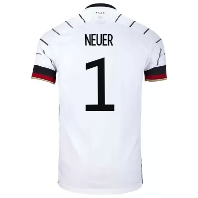 Gyermek Német labdarúgó-válogatott Manuel Neuer #1 Hazai Fehér 2021 Mez Póló Ing