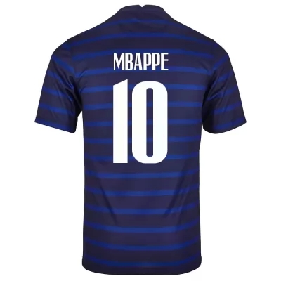 Gyermek Francia labdarúgó-válogatott Kylian Mbappe #10 Hazai Sötétkék 2021 Mez Póló Ing