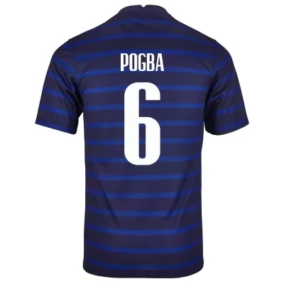 Férfi Francia labdarúgó-válogatott Paul Pogba #6 Hazai Sötétkék 2021 Mez Póló Ing