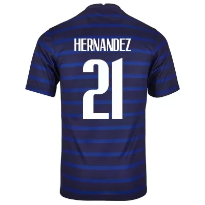 Női Francia labdarúgó-válogatott Lucas Hernandez #21 Hazai Sötétkék 2021 Mez Póló Ing