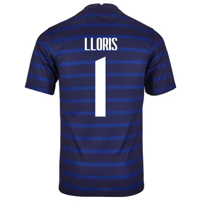 Női Francia labdarúgó-válogatott Hugo Lloris #1 Hazai Sötétkék 2021 Mez Póló Ing