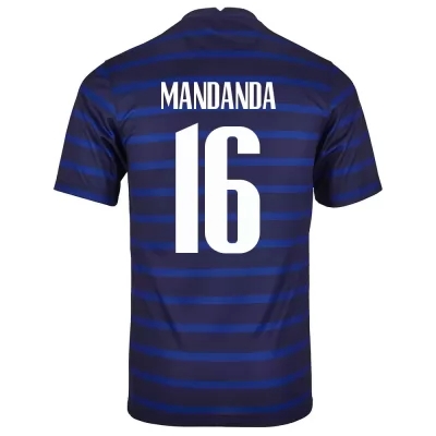 Női Francia labdarúgó-válogatott Steve Mandanda #16 Hazai Sötétkék 2021 Mez Póló Ing