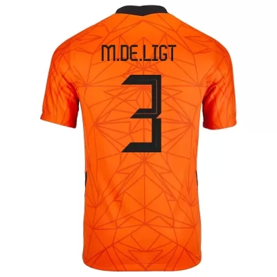 Női Holland labdarúgó-válogatott Matthijs de Ligt #3 Hazai Narancs 2021 Mez Póló Ing