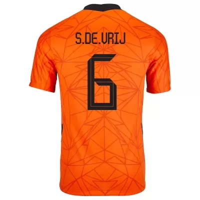 Férfi Holland labdarúgó-válogatott Stefan de Vrij #6 Hazai Narancs 2021 Mez Póló Ing
