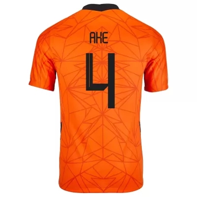 Női Holland labdarúgó-válogatott Nathan Ake #4 Hazai Narancs 2021 Mez Póló Ing